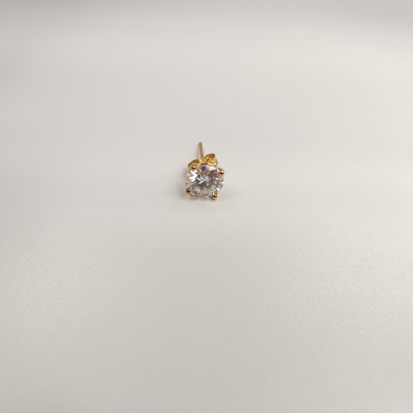 Rolord pair of 18kt yellow gold earrings with 2 round cut 1ct moissanite - Picture 7 of 15